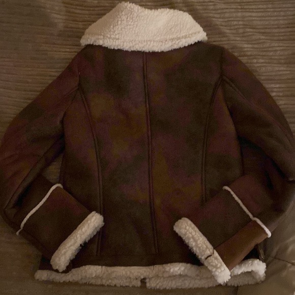 Suede bomber jacket with fleece lining - Picture 9 of 9